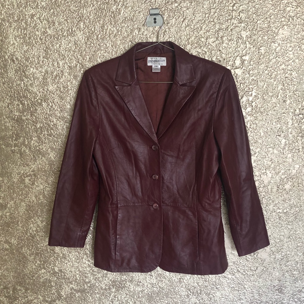 Pendleton Maroon Leather Jacket